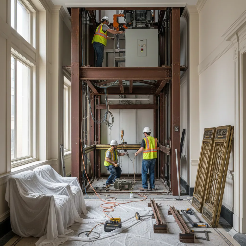 Instalação elevador para prédio geriátrico